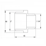 Ниппель редукционный 2″х 1 1/4″НН никелированный А0544А(нк)