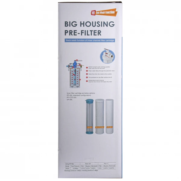 Фильтр-колба + ПП картридж Big Blue 20″, 1″ NEW (функция обратной промывки)