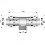 Соединение зажимное тройное с внутренней резьбой DN25(31,2-34,4 мм) х 1″ TK AGAflex