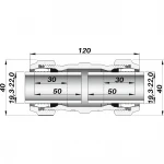 Соединение зажимное прямое двустороннее DN15(19,3-22,0 мм) OK AGAflex