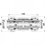 Соединение зажимное прямое двустороннее DN20(24,3-27,5 мм) OK AGAflex