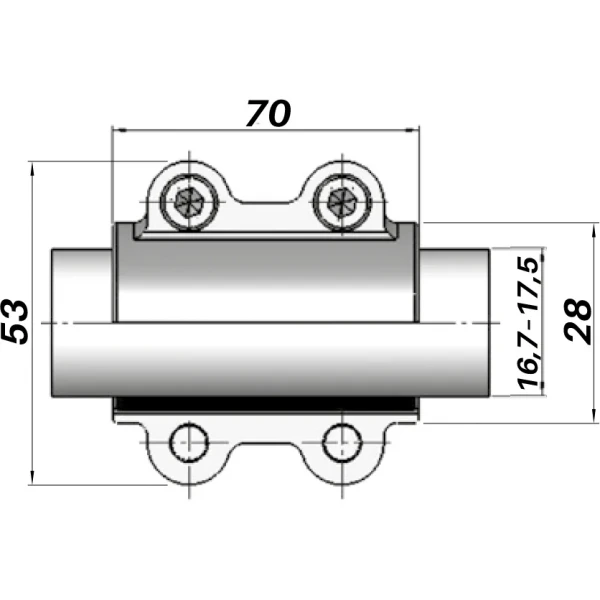 Ремонтный хомут DN10(16,7–17,5 мм) OBA AGAflex