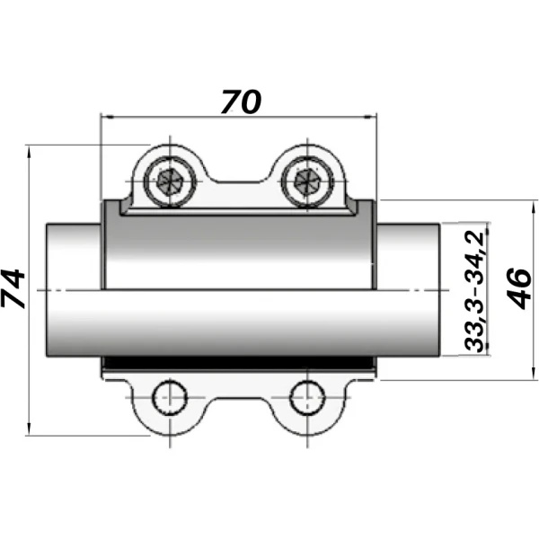 Ремонтный хомут DN25(33,3–34,2 мм) OBA AGAflex