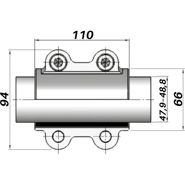 Ремонтный хомут DN40(47,9–48,8 мм) OBA AGAflex