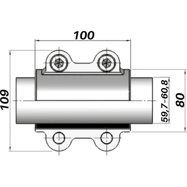 Ремонтный хомут DN50(59,7–60,8 мм) OBA AGAflex