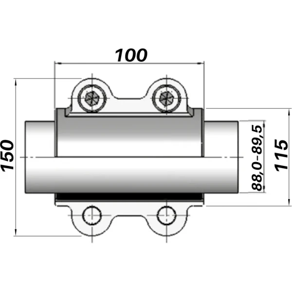 Ремонтный хомут DN80(88,0–89,5 мм) OBA AGAflex