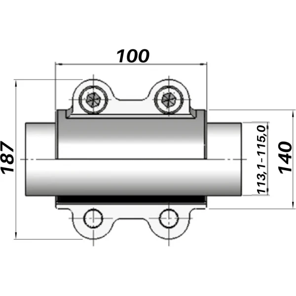 Ремонтный хомут DN100(113,1–115,0 мм) OBA AGAflex
