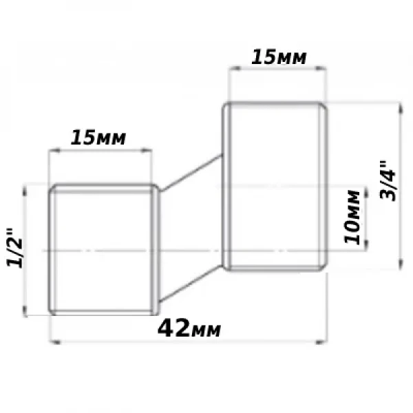 Эксцентрик для смесителя латунный 3/4″НР х 1/2″НР штампованный А3201А VA