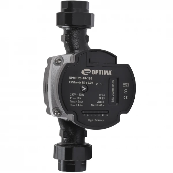Насос циркуляційний енергоощадний Optima PRIME UPMH 25-40AUTO 180мм + гайки