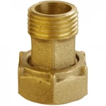 Штуцер для бытовой техники латунный 1/2″ВР х 3/8″НР без резиновой прокладки Б2705КА