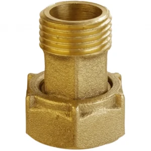 Штуцер для бытовой техники латунный 1/2″ВР х 3/8″НР без резиновой прокладки Б2705КА