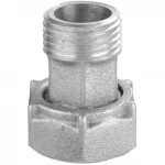 Штуцер для бытовой техники никелированный 1/2″ВР х 3/8″НР без резиновой прокладки Б2705КА(нк)