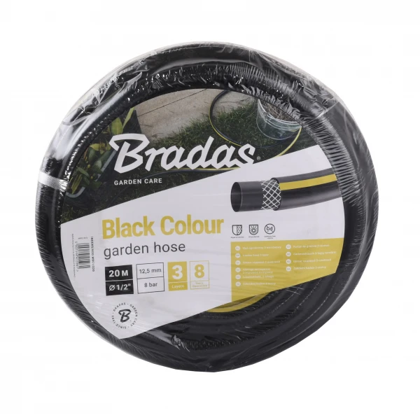 Шланг для полива  BLACK COLOUR 1/2″ 20м, Bradas Польша черный  WBC1/220