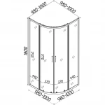 Душова кабіна півкругла без піддона WISLA N100FS BRAVO (1уп.)