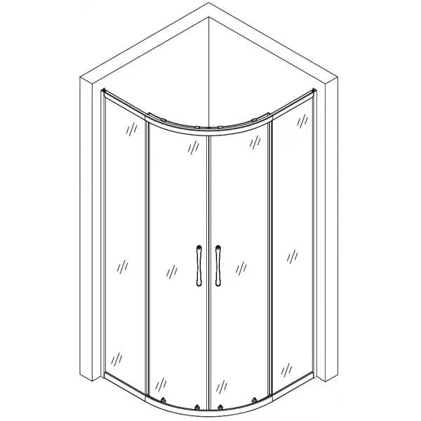 Душова кабіна півкругла без піддона WISLA N90TS.Line BRAVO (1уп.)