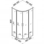 Душова кабіна півкругла без піддона WISLA N90GB BRAVO (1уп.)