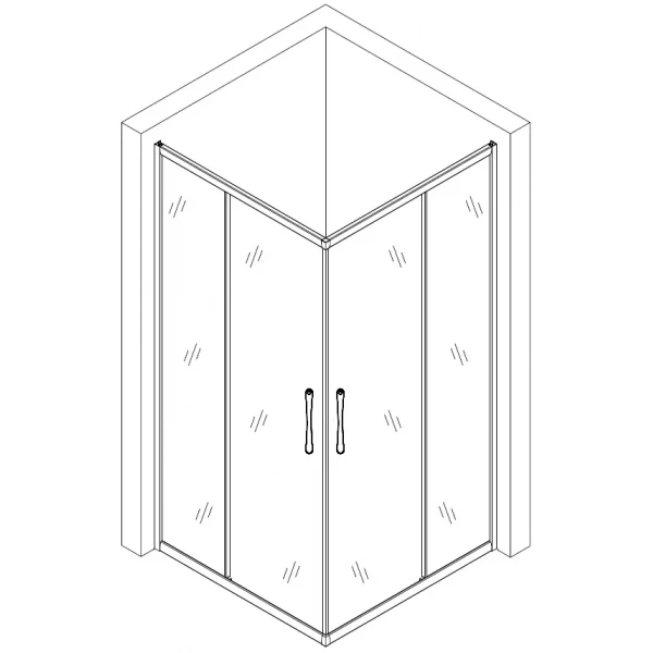 Душова кабіна квадратна без піддона ODRA N90GB BRAVO (1уп.)