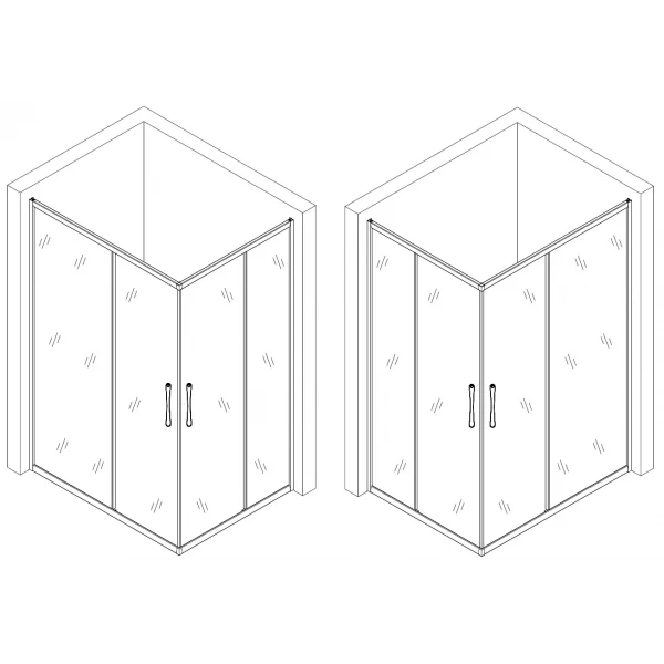 Душова кабіна прямокутна без піддона NOTEC N120FS BRAVO (1уп.)