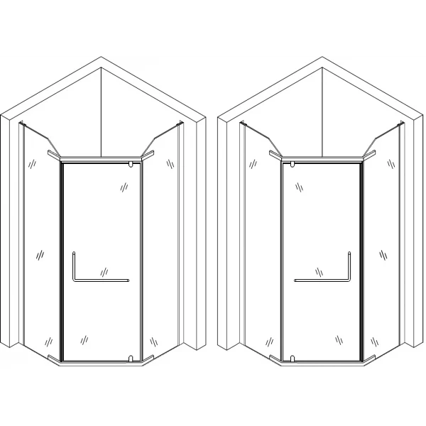 Душова кабіна пятикутна без піддона RABA N90FS BRAVO (1уп.)