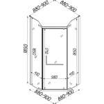 Душова кабіна пятикутна без піддона RABA N90GB BRAVO (1уп.)