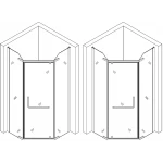 Душова кабіна пятикутна без піддона RABA N90GB BRAVO (1уп.)