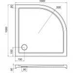 Душовий піддон півкруглий PILICA RS100I BRAVO (2уп.)