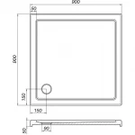 Душовий піддон квадратний BOBR SS90I BRAVO (2уп.)
