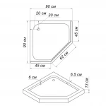 Душовий піддон пятикутний WIEPRZ PL90F BRAVO (1уп.)