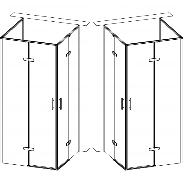 Душова кабіна квадратна без піддона від стіни WDA N90TC BRAVO (1уп.)