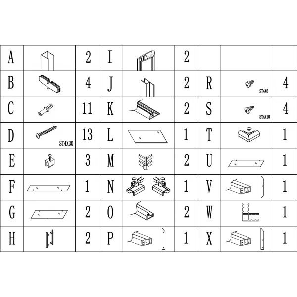 Душова кабіна квадратна без піддона від стіни WDA N90TC BRAVO (1уп.)
