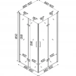 Душова кабіна квадратна без піддона PANEW N90TC BRAVO (1уп.)