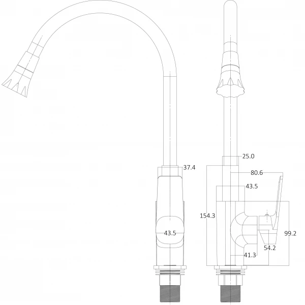 Змішувач для кухні Globus Lux BONN GLB-0203SA-G03