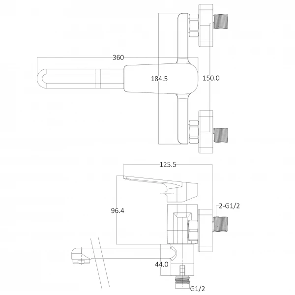 Смеситель для ванны Globus Lux BONN GLB-0208
