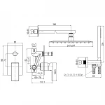 Змішувач для душу вбудований TOPAZ ODISS TO-18205-H66-BL