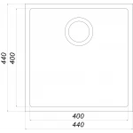 Гранитная мойка Globus Lux AMMER миндаль 440 х 440мм