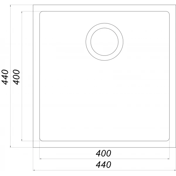 Гранитная мойка Globus Lux AMMER миндаль 440 х 440мм