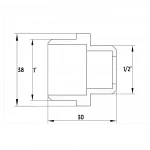 Ниппель редукционный 1″х 1/2″НН никелированный под прокладку А0513-1А(нк)