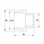 Ниппель редукционный 1 1/4″х 1/2″НН никелированный под прокладку А0514-1А(нк)