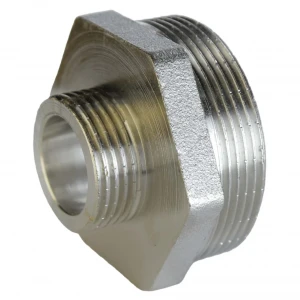 Ниппель редукционный 1 1/4″х 1/2″НН никелированный под прокладку А0514-1А(нк)