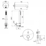 Змішувач для ванни вбудований TOPAZ LOFT TLF 32202-H39-C