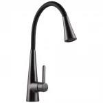 Змішувач для кухні Globus Lux LAZER Pro GLPR-203SM-GPлатунь Графіт,гофровилив Чорний з душ.насадкою