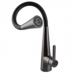 Змішувач для кухні Globus Lux LAZER Pro GLPR-203SM-GPлатунь Графіт,гофровилив Чорний з душ.насадкою