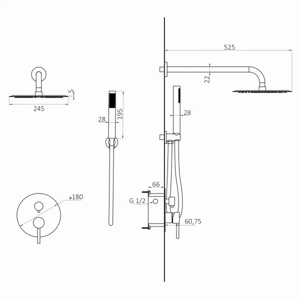 Душова система Globus Lux LAZER Pro GLPR-205-00-SMART