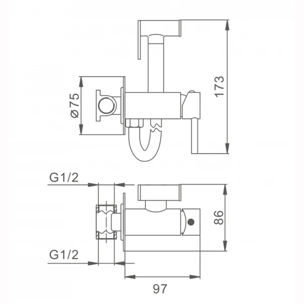 Змішувач гігієнічний Globus Lux LAZER Pro GLPR-0-106MIX