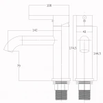 Змішувач для умивальника Globus Lux LAZER Pro GLPR-401-00