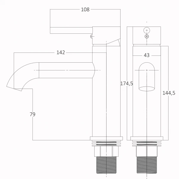 Змішувач для умивальника Globus Lux LAZER Pro GLPR-401-00