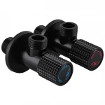 !!Набір кранів кутових кераміка SOLOMON EXCLUSIVE 1/2″X1/2″ 9889 BB (BLACK/BLACK) (комплект2шт.)