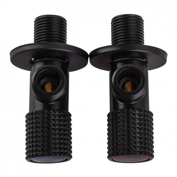 !!Набір кранів кутових кераміка SOLOMON EXCLUSIVE 1/2″X1/2″ 9889 BB (BLACK/BLACK) (комплект2шт.)