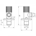 !!Набір кранів кутових кераміка SOLOMON EXCLUSIVE 1/2″X1/2″ 9889 BB (BLACK/BLACK) (комплект2шт.)
