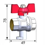 Кран шаровый полнопроходной  для подключения термометра   SOLOMON 1/2″ V1242 S